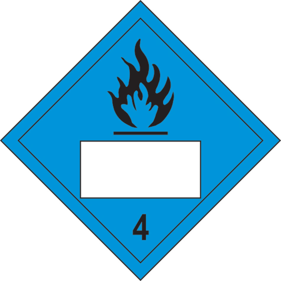 Flammable 4 Symbol Blue - SAV Placard (250 x 250mm)