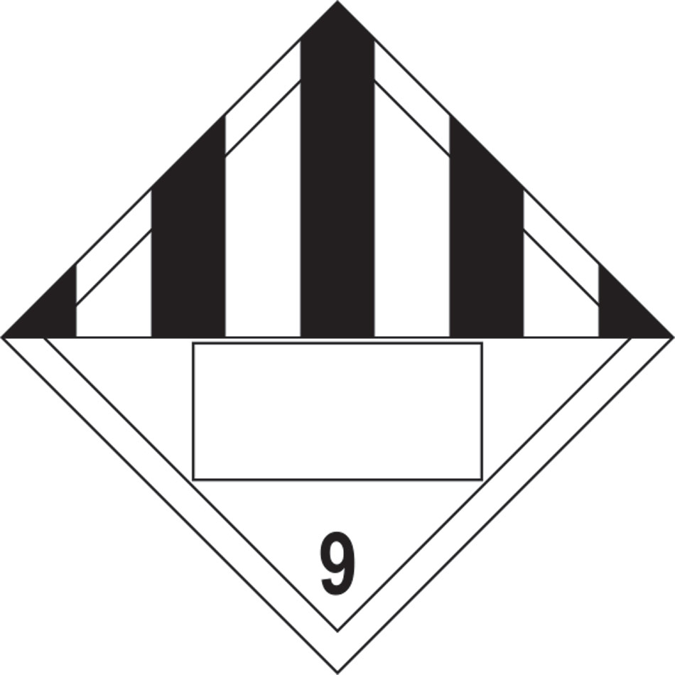 Black Striped 9 Symbol - SAV Placard (250 x 250mm)