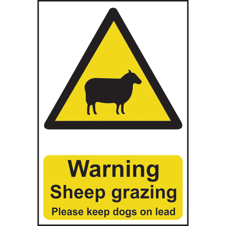 Warning Sheep grazing Please keep dogs on lead - PVC (200 x 300mm)