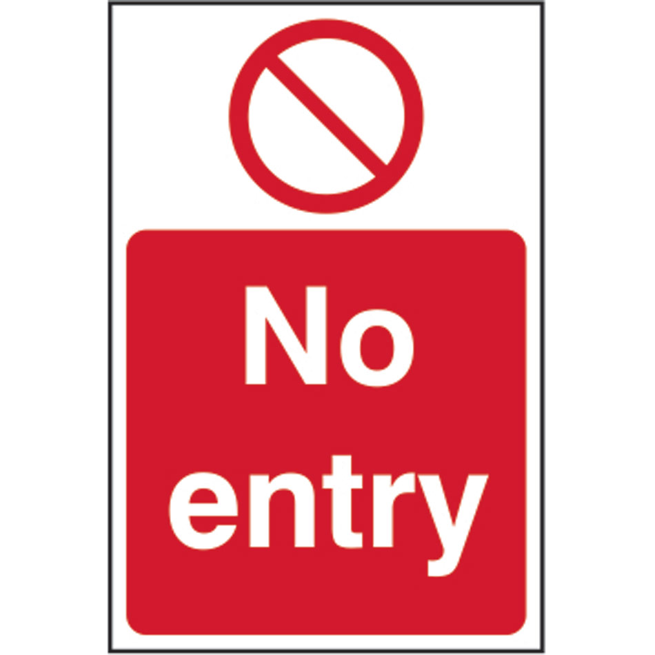 No entry, no man symbol - RPVC (200 x 300mm)