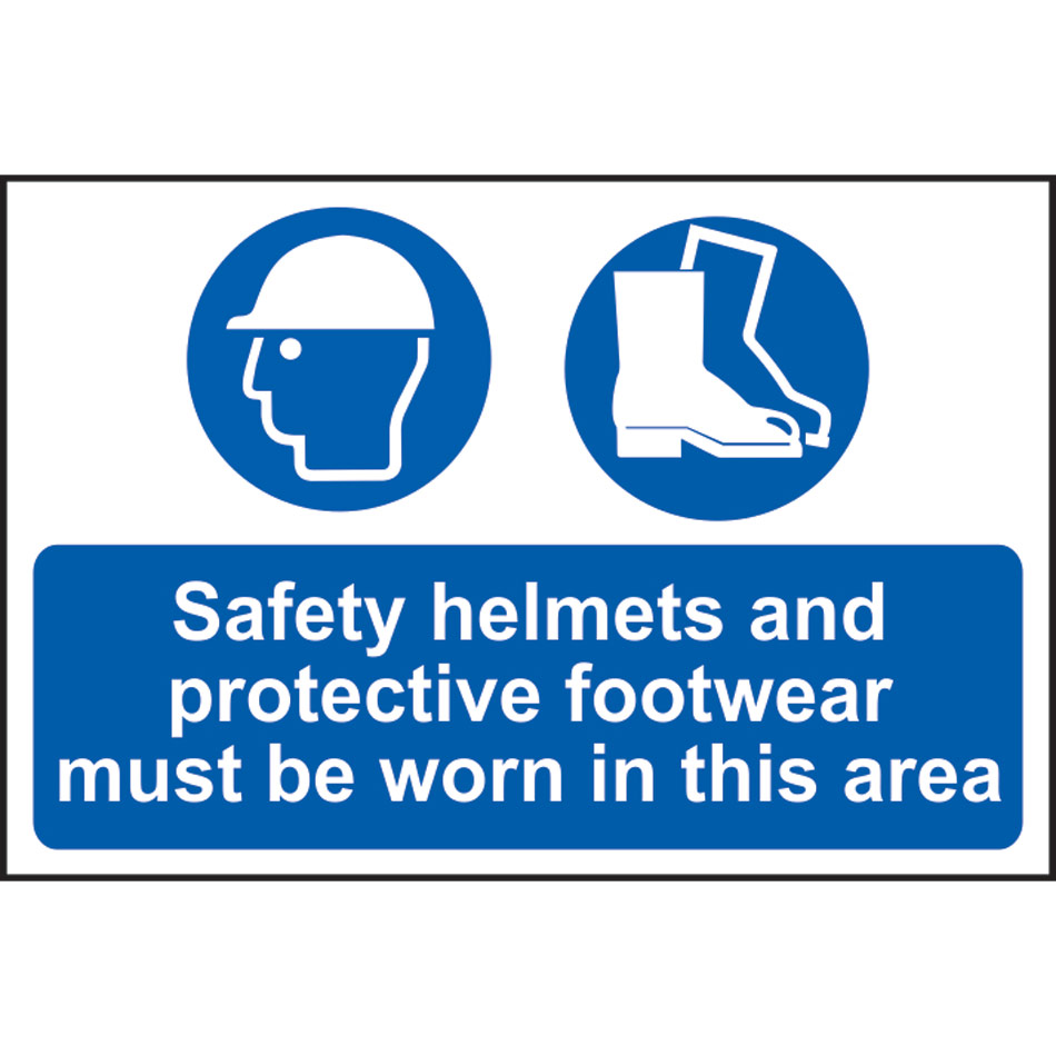 Safety helmets and protective footwear... - RPVC (600 x 400mm)