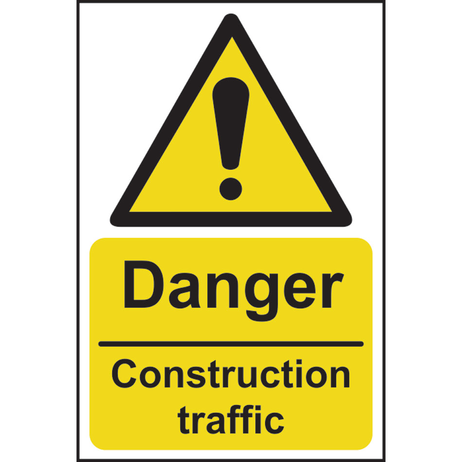 Danger Construction traffic - PVC (200 x 300mm)