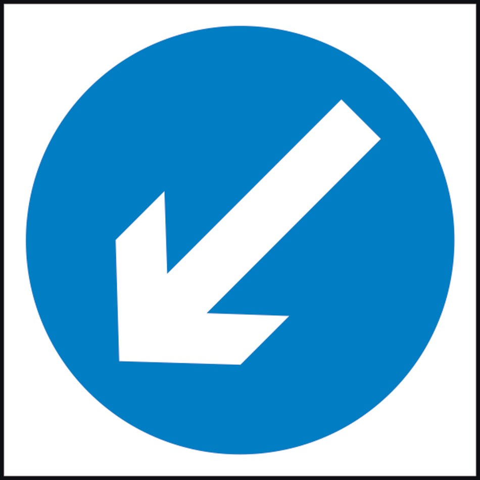 600 x 600mm Temporary Sign - Keep left Arrow 