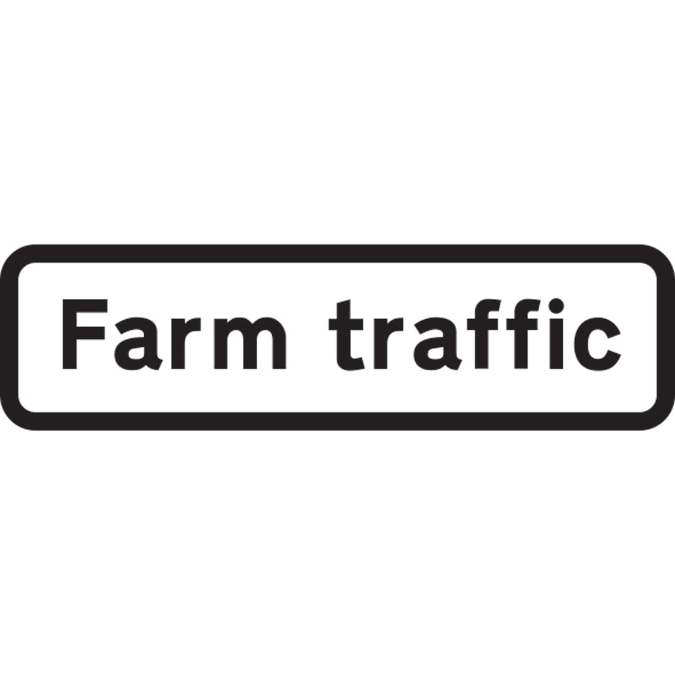 692 x 188mm Dibond 'Farm traffic' Road Sign (without channel)