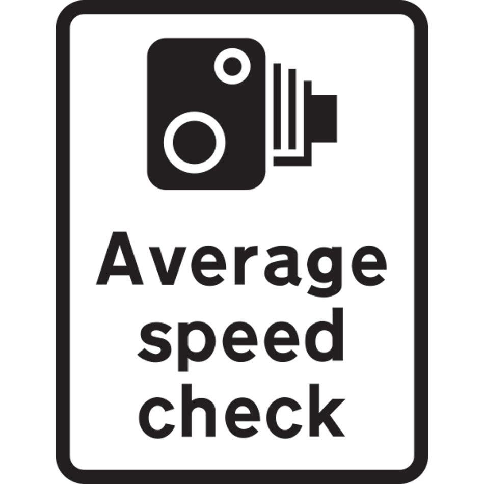 450 x 600mm Dibond 'Average speed check' Road Sign (without channel)