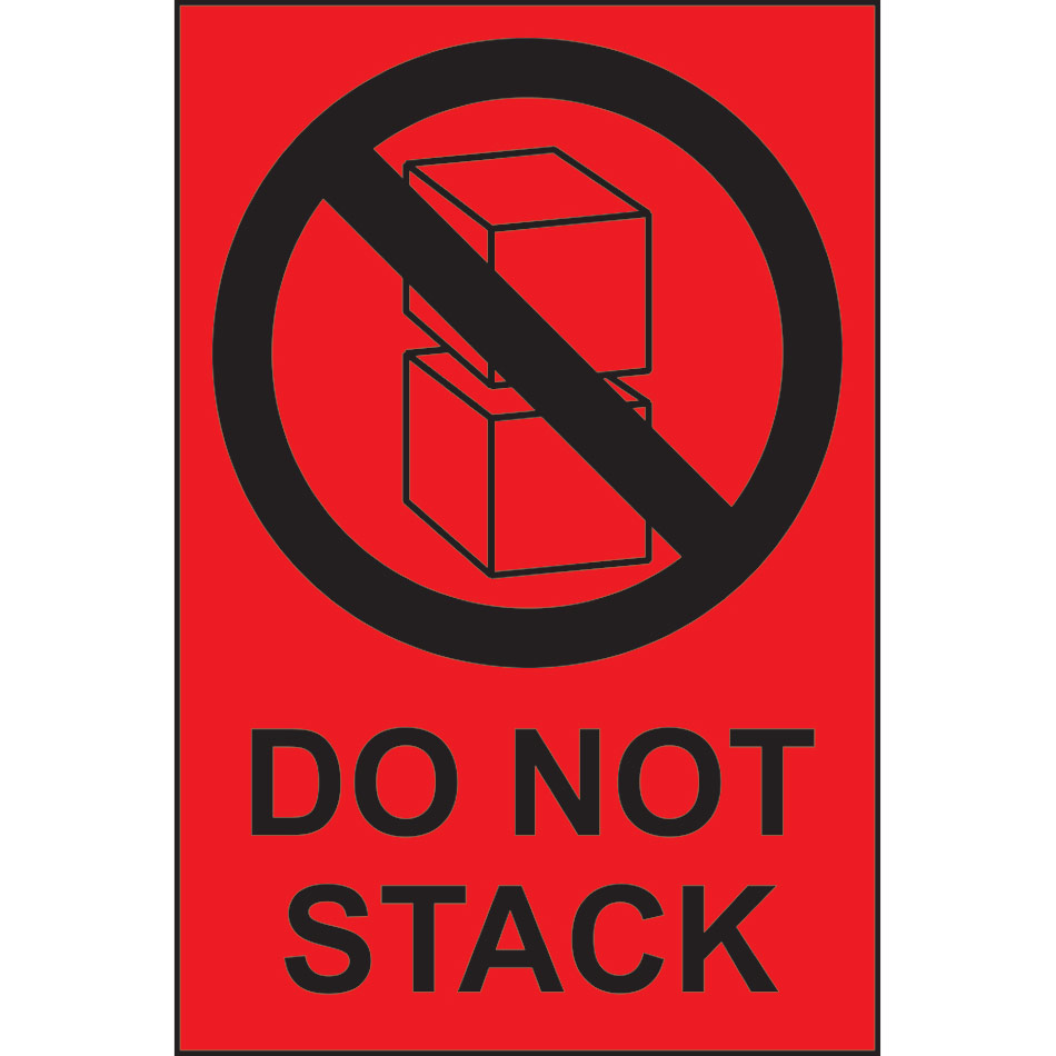 Do not stack - Paper Packaging Labels (100 x 150mm Roll of 1000)