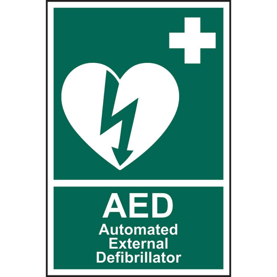 Automated external defibrillator 'AED' - RPVC (200 x 300mm)