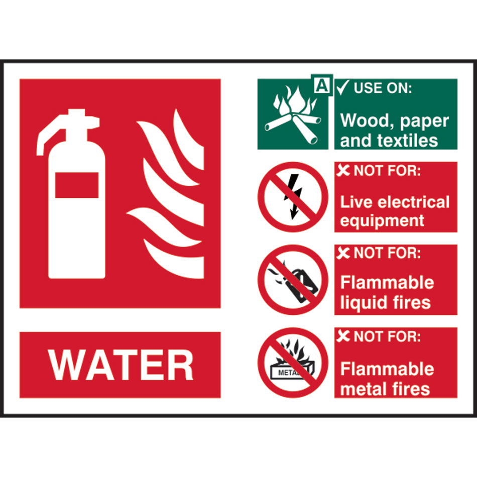 Fire extinguisher composite - Water - SAV (200 x 150mm)