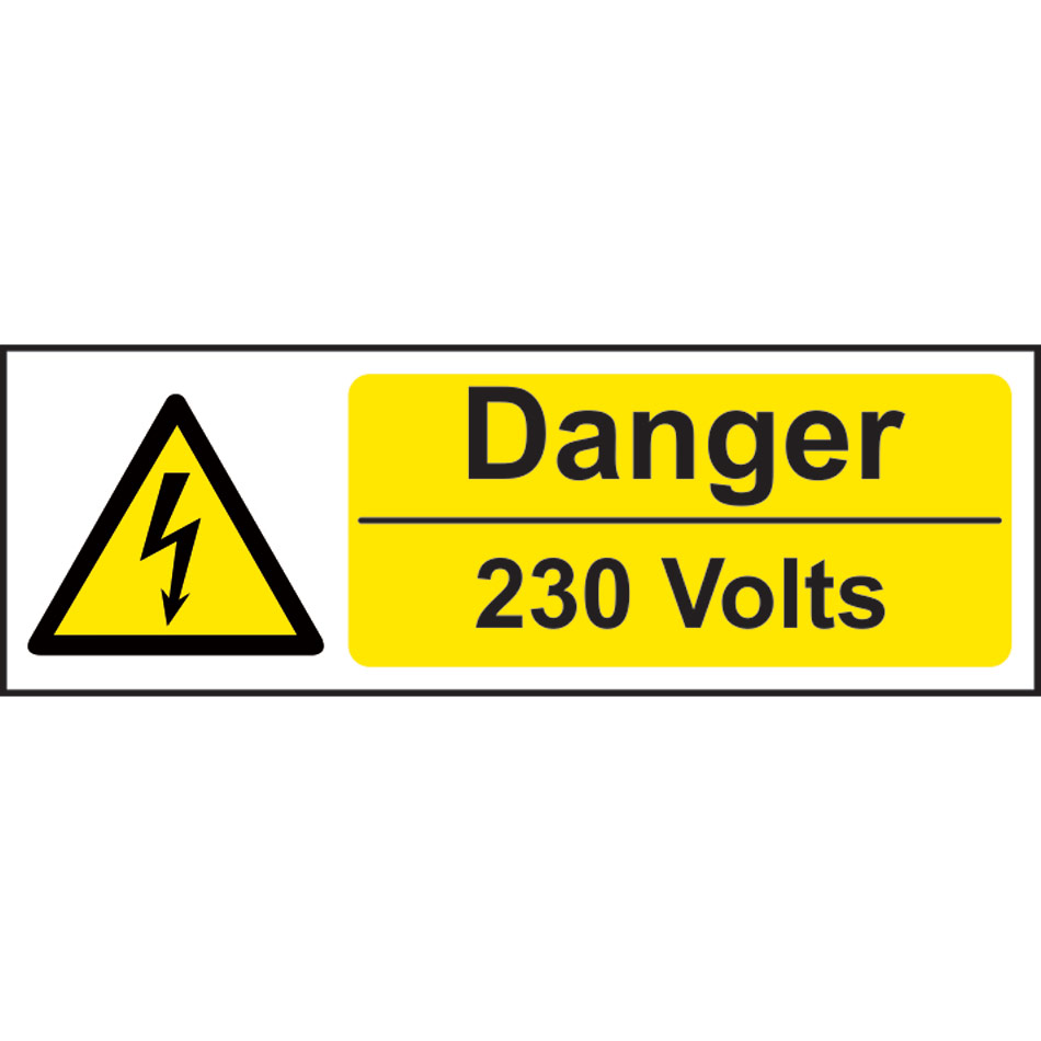 Danger 230 volts - RPVC (300 x 100mm)