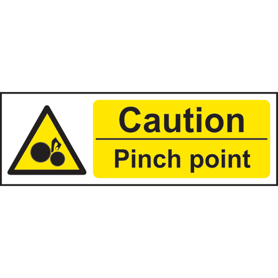 Caution pinch point - SAV (300 x 100mm)