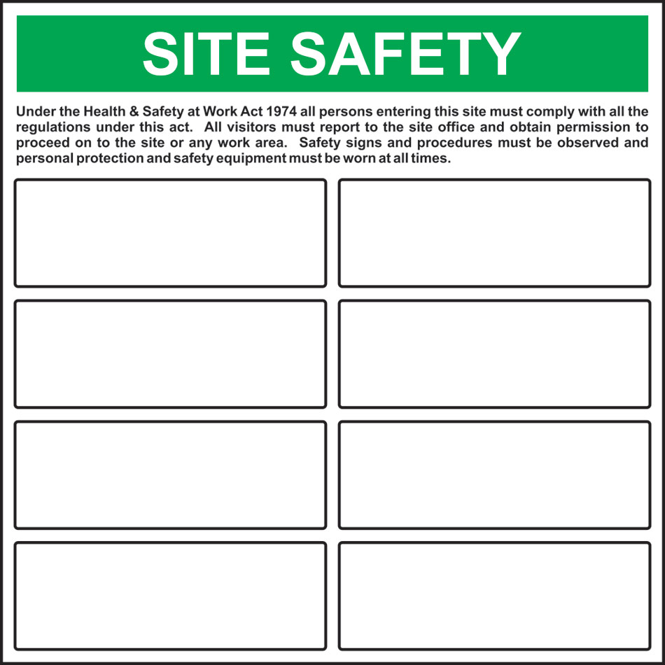 'Build your own' Site Safety Template - RPVC (650 x 650mm)