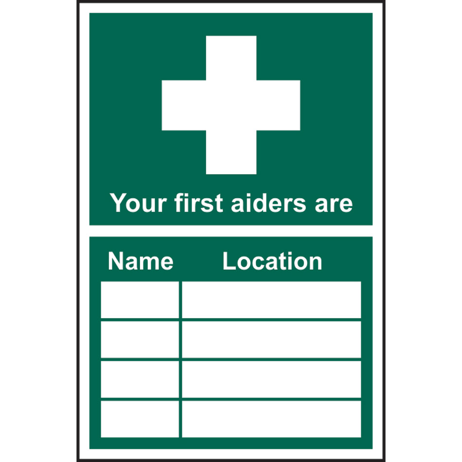 Your first aider is... - RPVC (200 x 300mm)