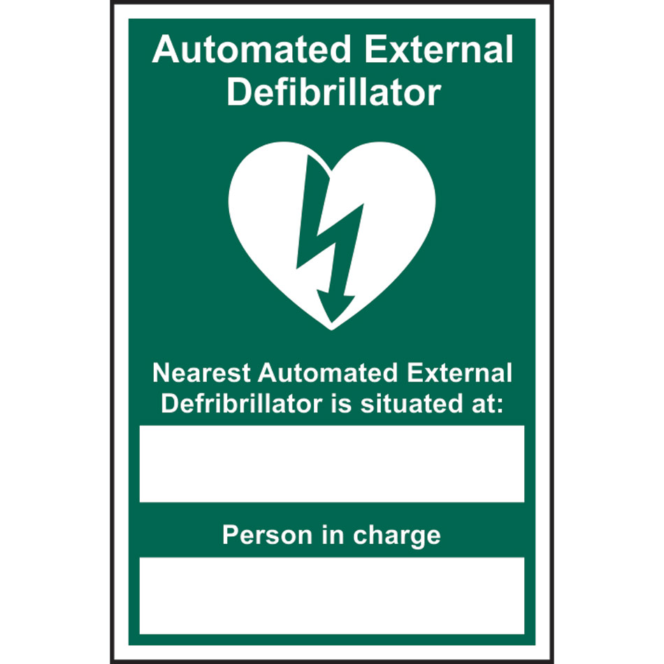 Automated External Defibrillator Nearest - RPVC (200 x 300mm)