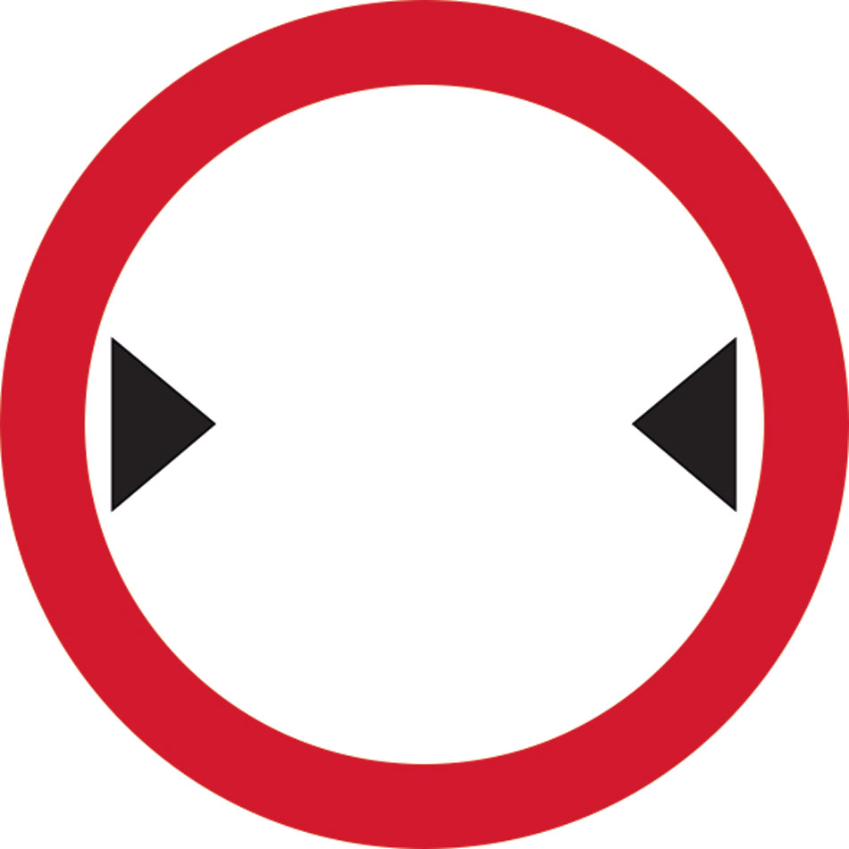 450mm dia. Dibond 'Width Restriction...' Road Sign (without channel)