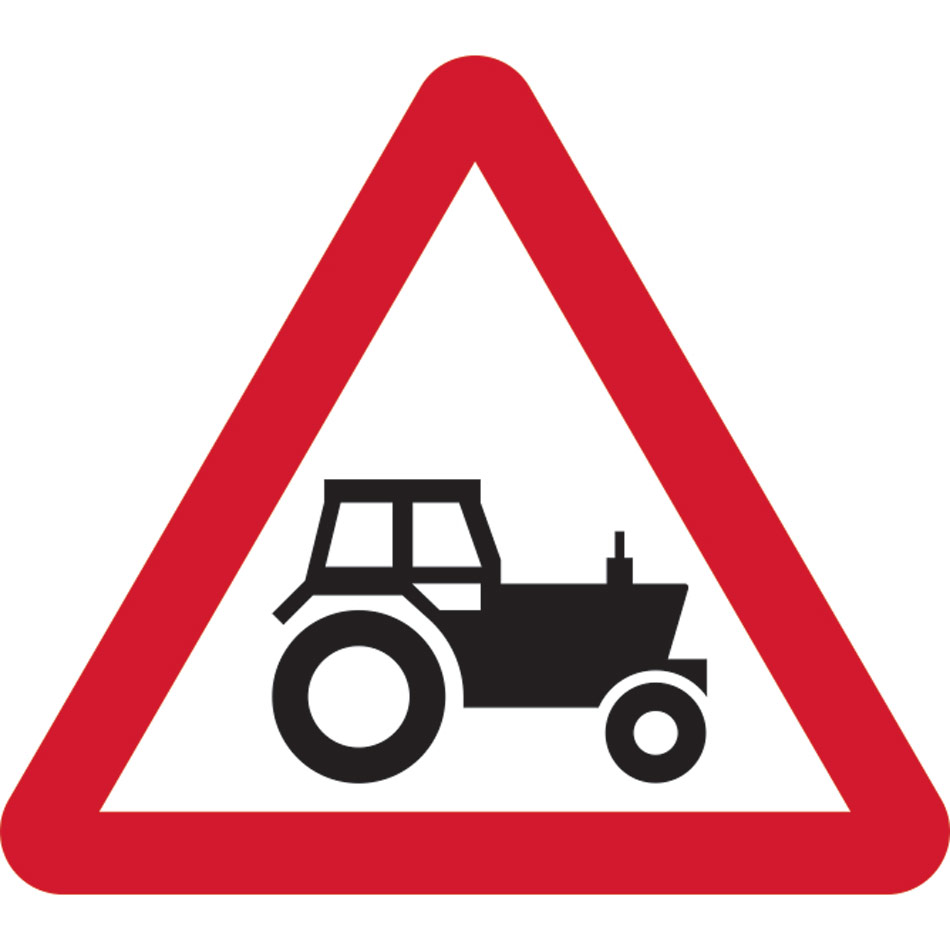 600mm tri. Dibond 'Agricultural vehicles likely to be in road ahead' Road Sign (without channel)