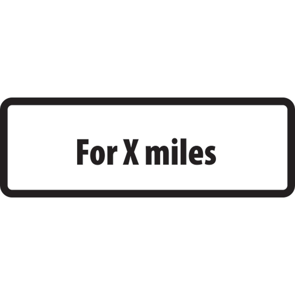Supplementary Plate 'For X miles' - ZIN (685 x 275mm)
