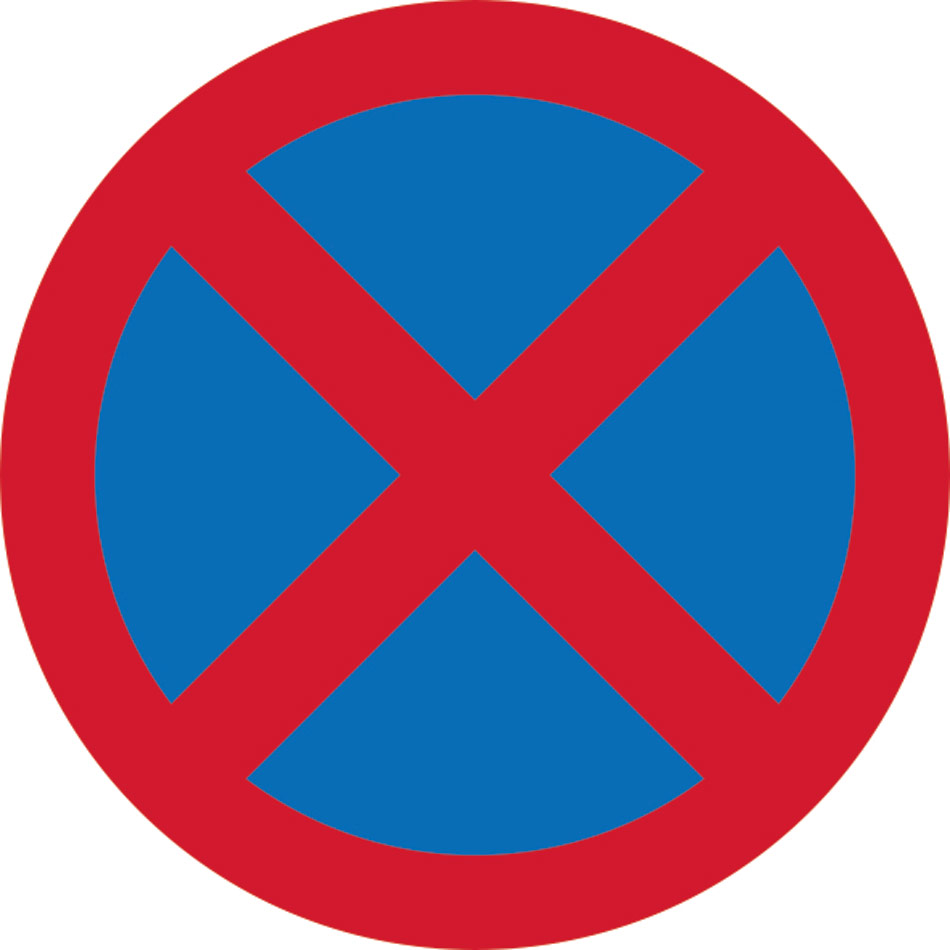 450mm dia. Dibond 'No Stopping' Road Sign (without channel)