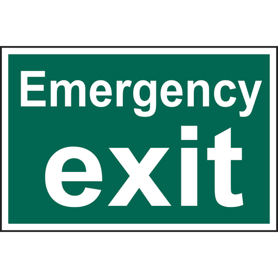 Emergency exit (text only) - PVC (300 x 200mm)
