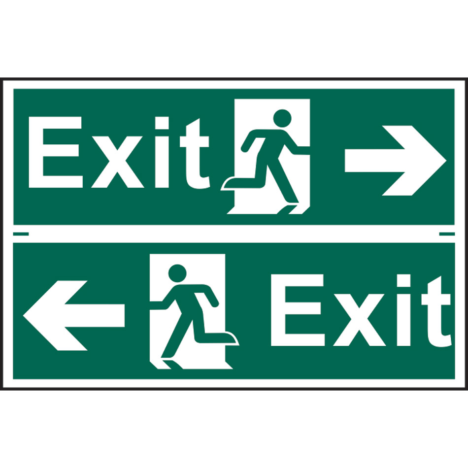 Exit man running arrow left/right - PVC (300 x 200mm) 