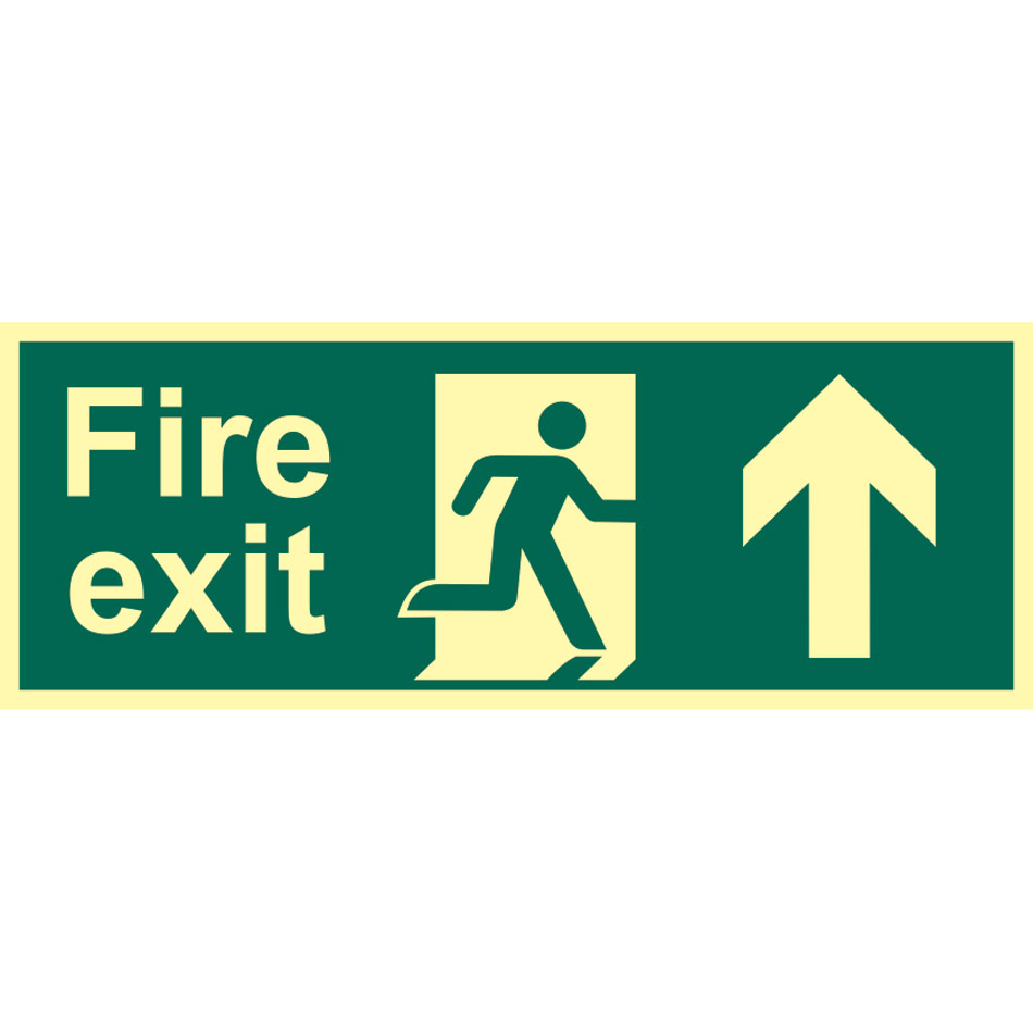 Fire exit (man arrow up) - PHS (400 x 150mm)