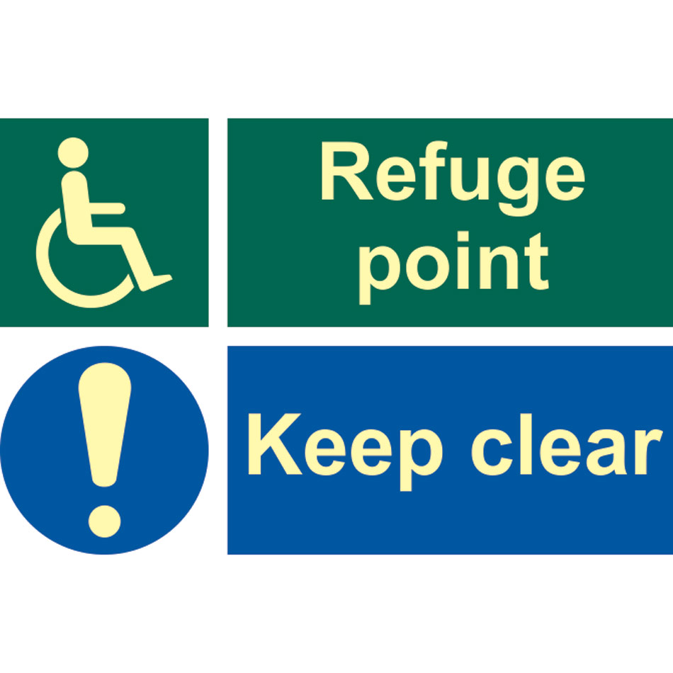 Refuge point Keep clear- PHS (300 x 200mm)