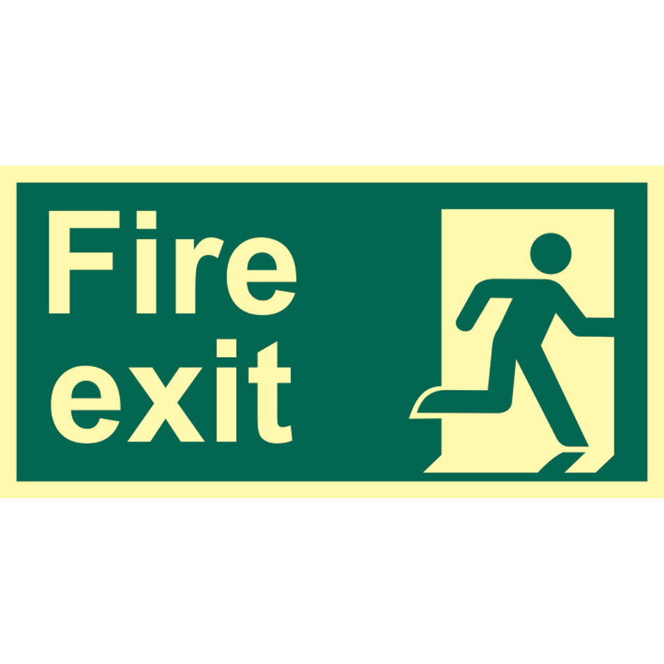 Fire exit (man right) - PHS (300 x 150mm)
