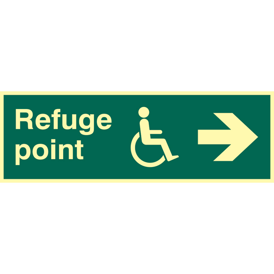 Refuge point arrow right - PHS (450 x 150mm)