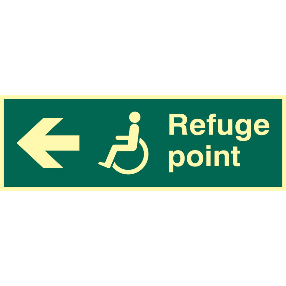 Refuge point arrow left- PHS (450 x 150mm)