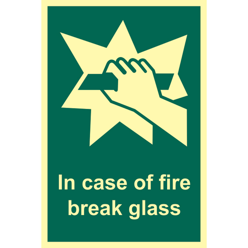 In case of fire break glass - PHS (100 x 150mm)