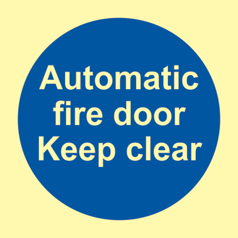 Automatic fire door Keep clear - PHS (100 x 100mm)