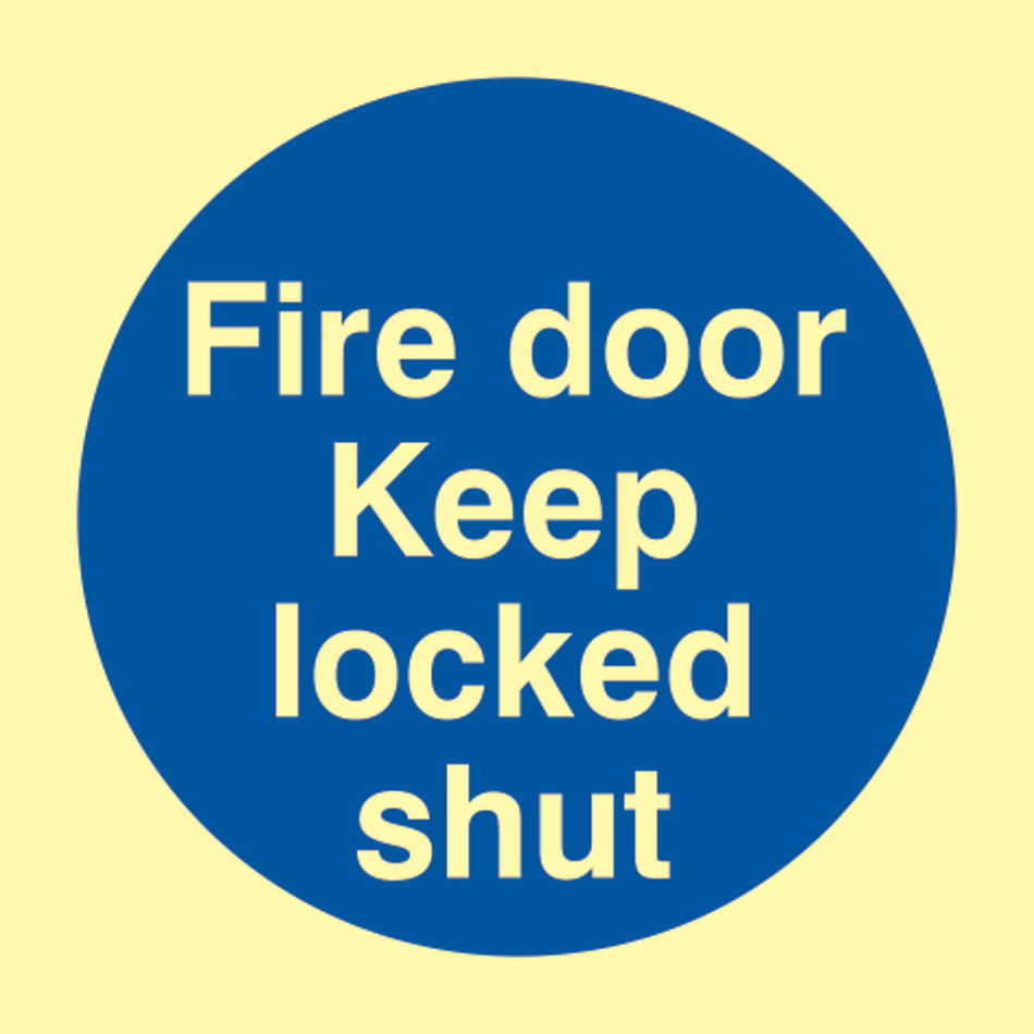 Fire door keep locked shut - PHO (100 x 100mm)