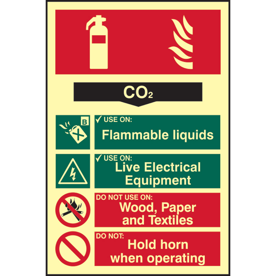 Fire extinguisher composite - CO2 - PHS (200 x 300mm)