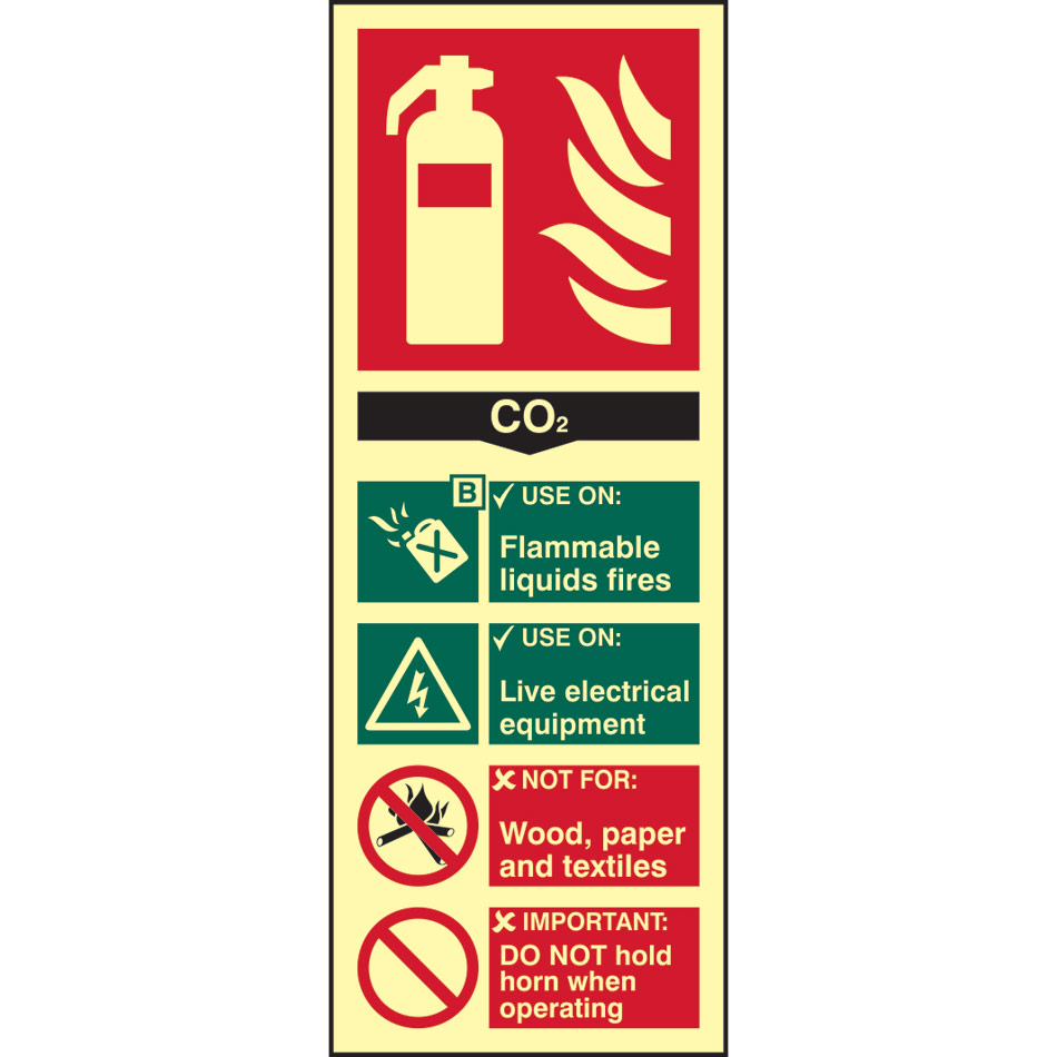 Fire extinguisher composite - CO2 - PHS (75 x 200mm)