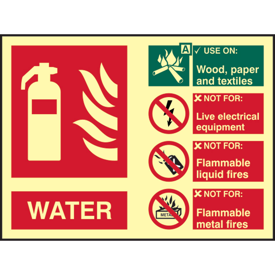 Fire extinguisher composite - Water - PHS (200 x 150mm)