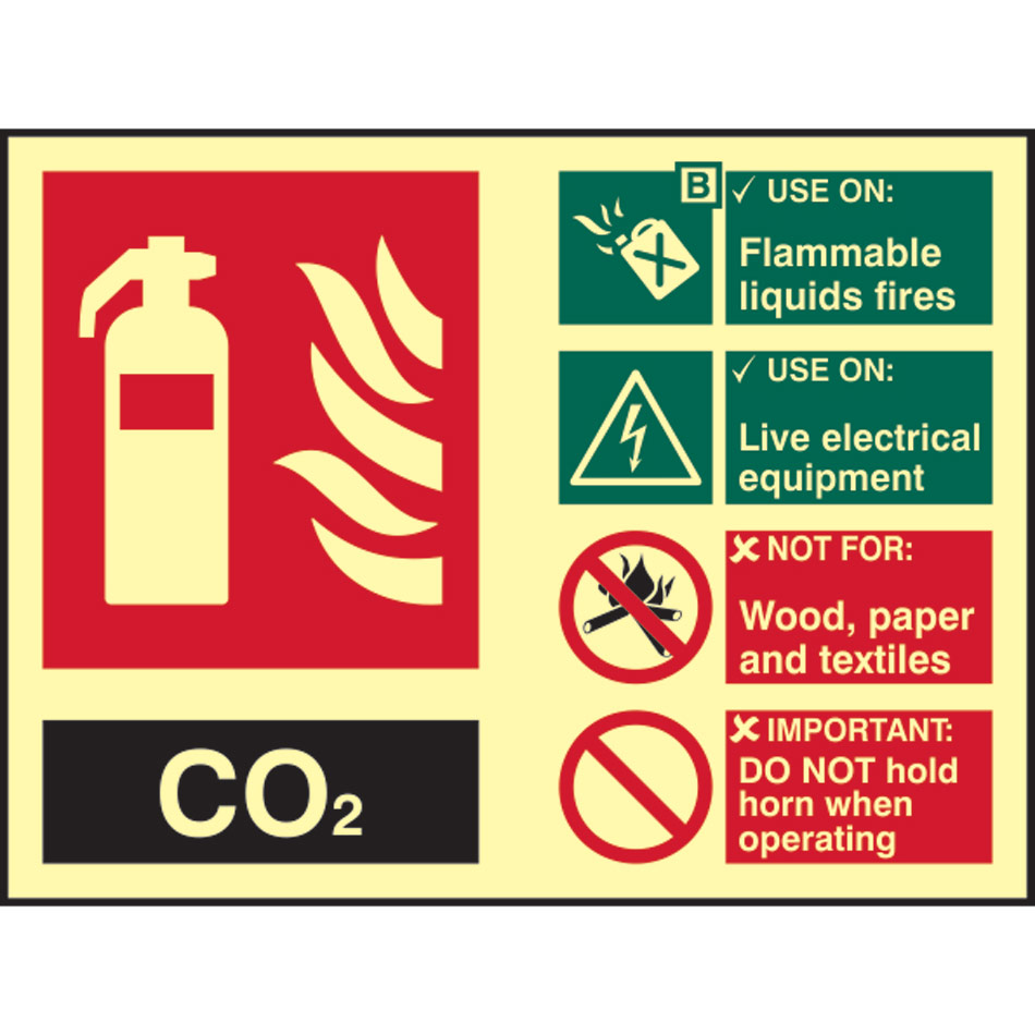 Fire extinguisher composite - CO2 - PHS (200 x 150mm)
