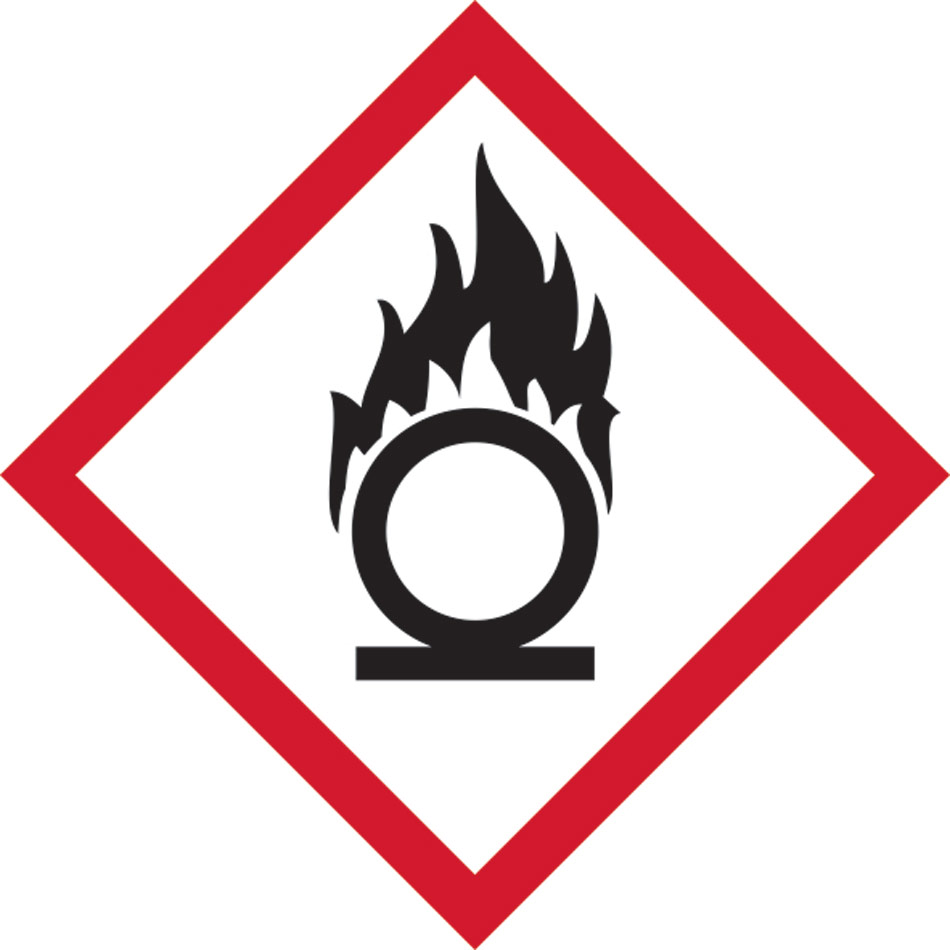 GHS oxidising symbol - SAV (100 x 100mm) 