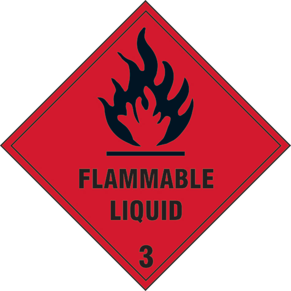 Flammable liquid Class 3 - SAV (100 x 100mm)