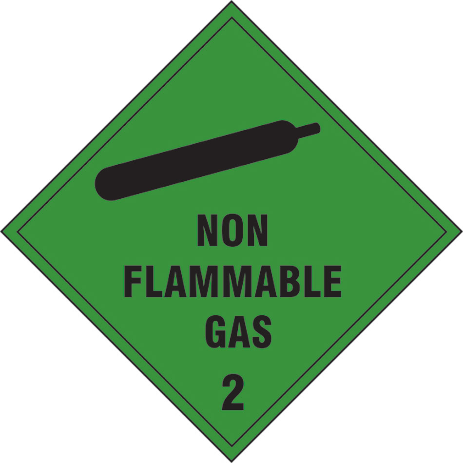 Non flammable gas Class 2 - SAV (100 x 100mm)