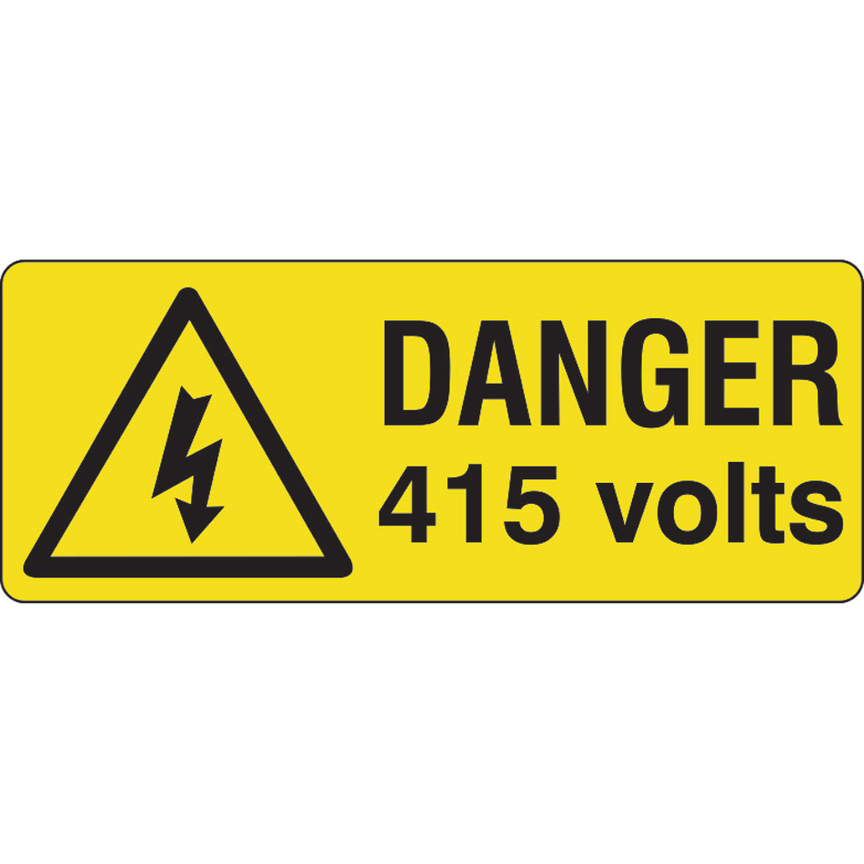 Danger 415 volts  - SAV (96 x 38mm, sheet of 15 labels)  