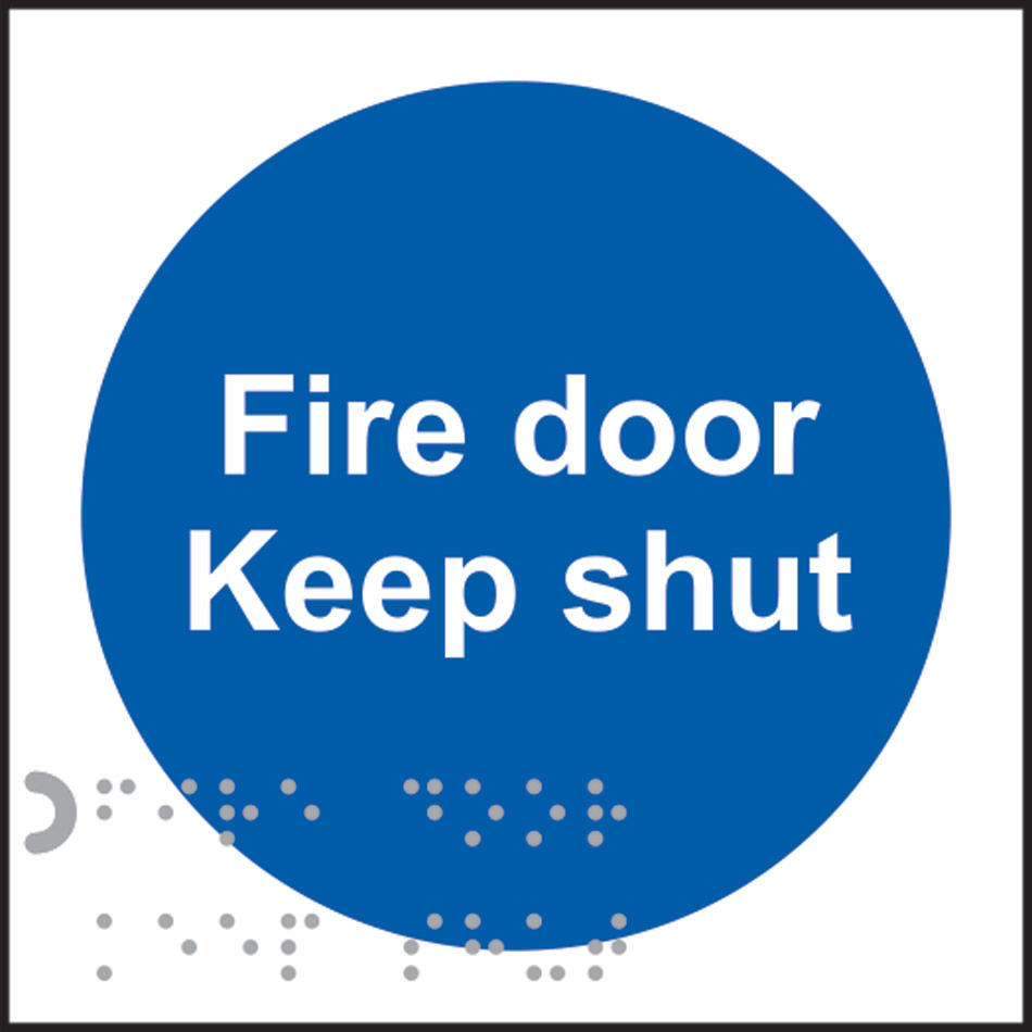 Fire door Keep shut - Taktyle (100 x 100mm) (Pack of 10)