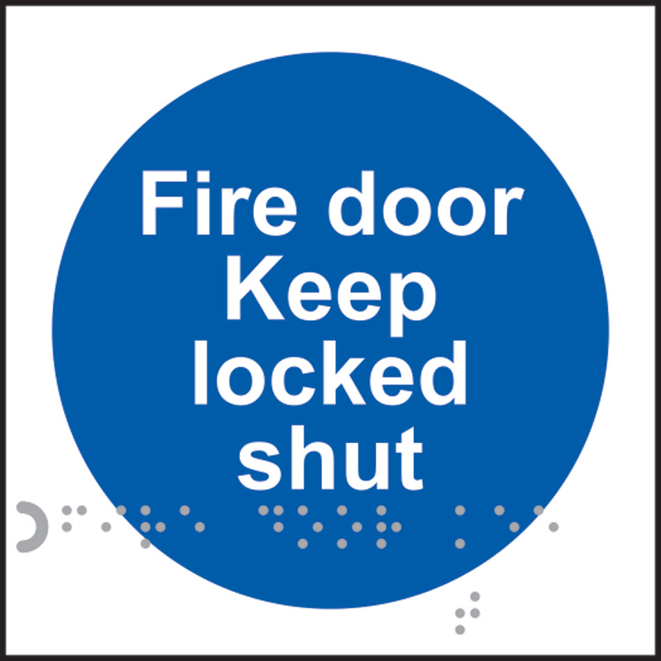 Fire door Keep locked shut - Taktyle (100 x 100mm) (Pack of 10)