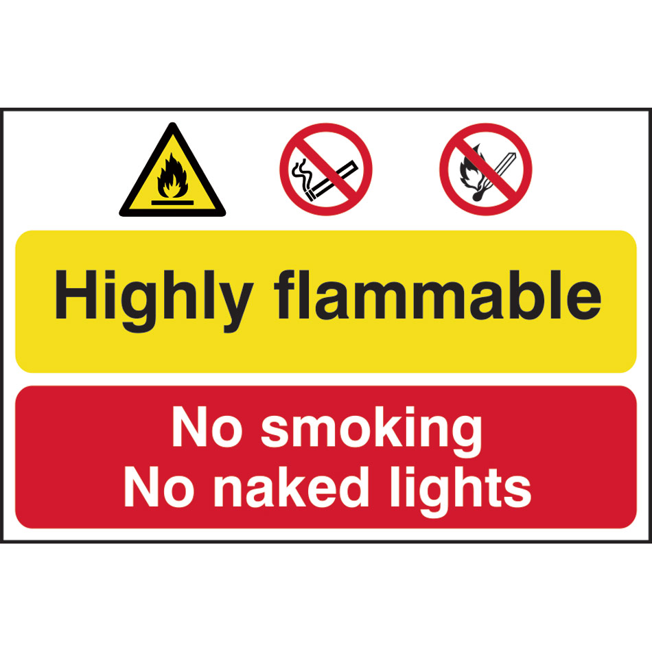 Highly flammable / No smoking or naked lights - PVC (600 x 400mm)