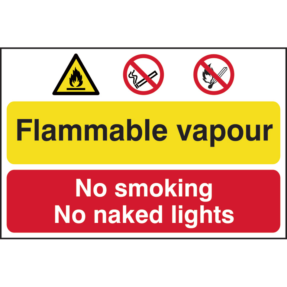 Flammable vapour / No smoking or naked lights - PVC (600 x 400mm)
