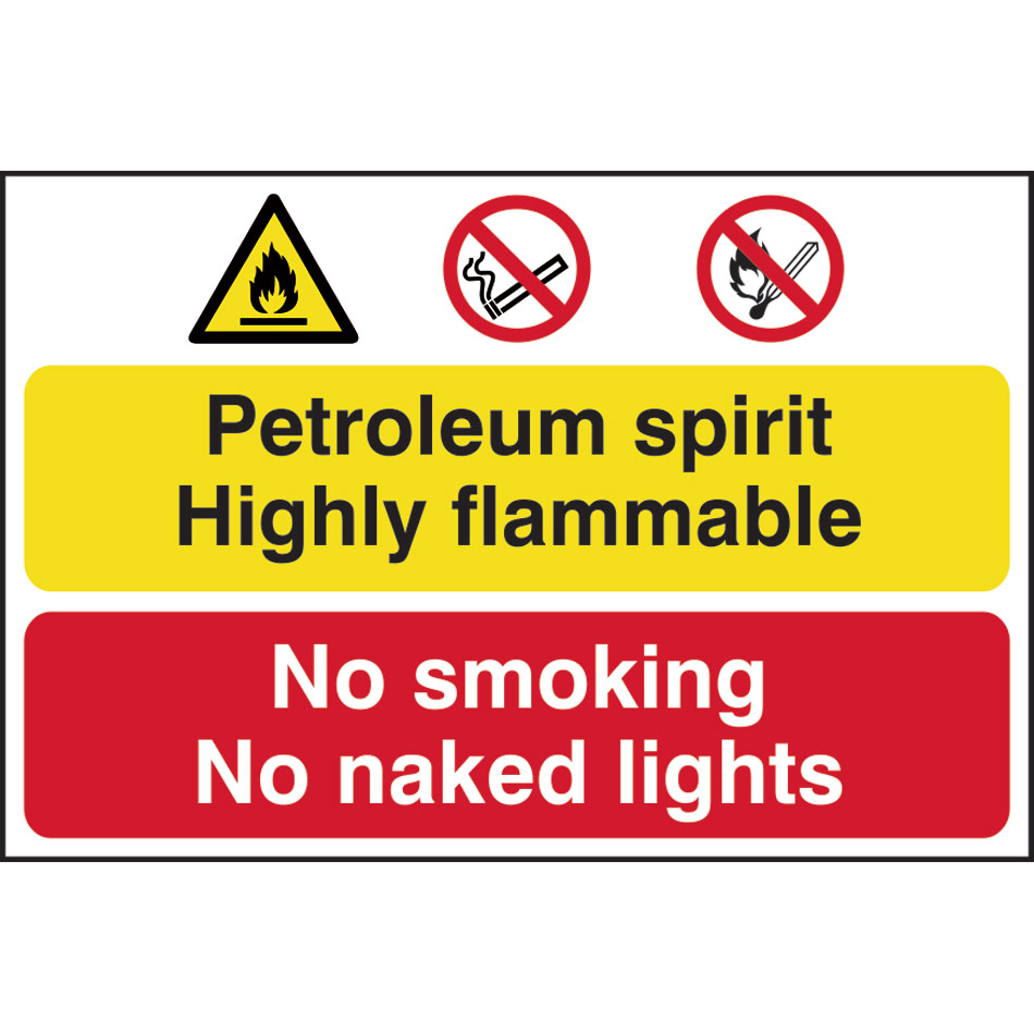 Petroleum spirit / No smoking or naked lights - PVC (600 x 400mm)