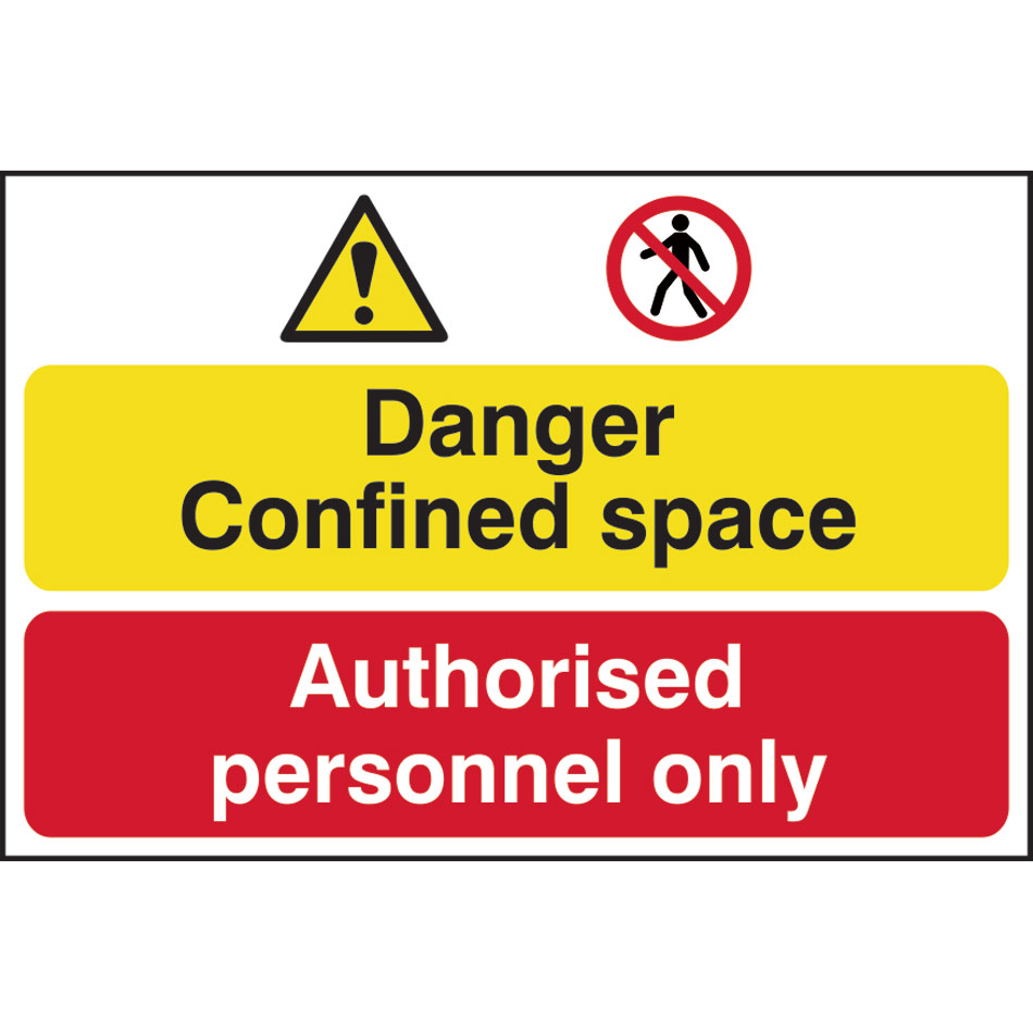 Danger Confined space / Authorised personnel only - PVC (600 x 400mm)