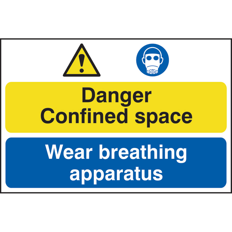 Danger Confined space / Wear breathing apparatus - PVC (600 x 400mm)