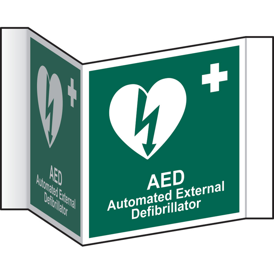 AED (Projection sign) - RPVC (200mm face)