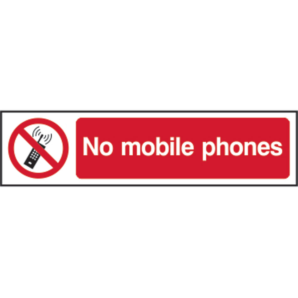 No mobile phones - PVC (200 x 50mm)