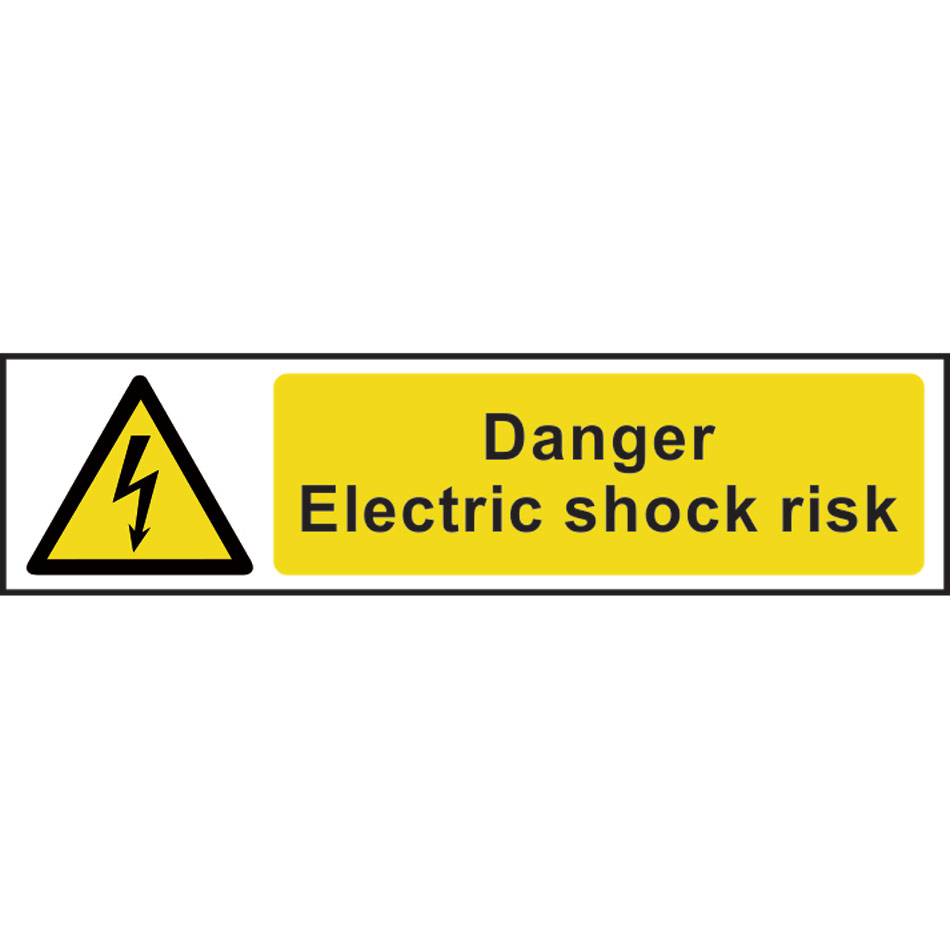 Danger Electric shock risk - PVC (200 x 50mm)