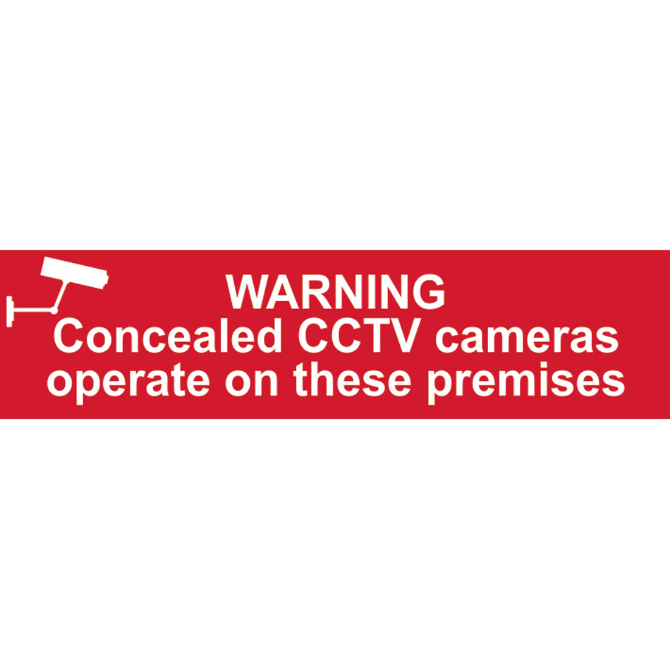 Warning Concealed CCTV cameras operate on these premises - PVC (200 x 50mm)
